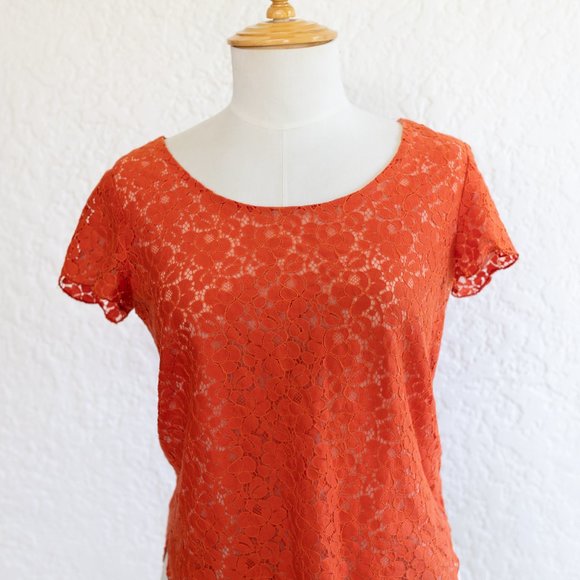 Talula Orange/Red lace top - Picture 6 of 6